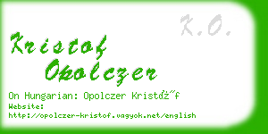 kristof opolczer business card